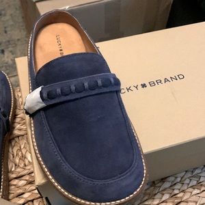 NIB. Lucky Brand blue suede slip-on.